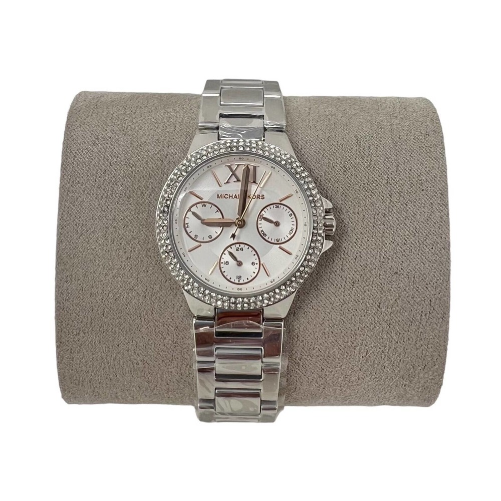 Michael Kors Women's Camille Silver Multifunction Stainless Steel Watch MK7198
